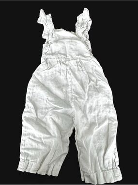 Zara White Ruffle Strap Overalls for Kids